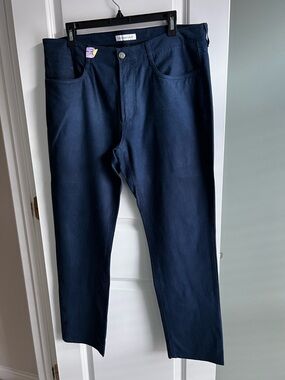 Cubavera Linen Blend Pants Men’s 36x30 Navy Blue Lightweight Casual